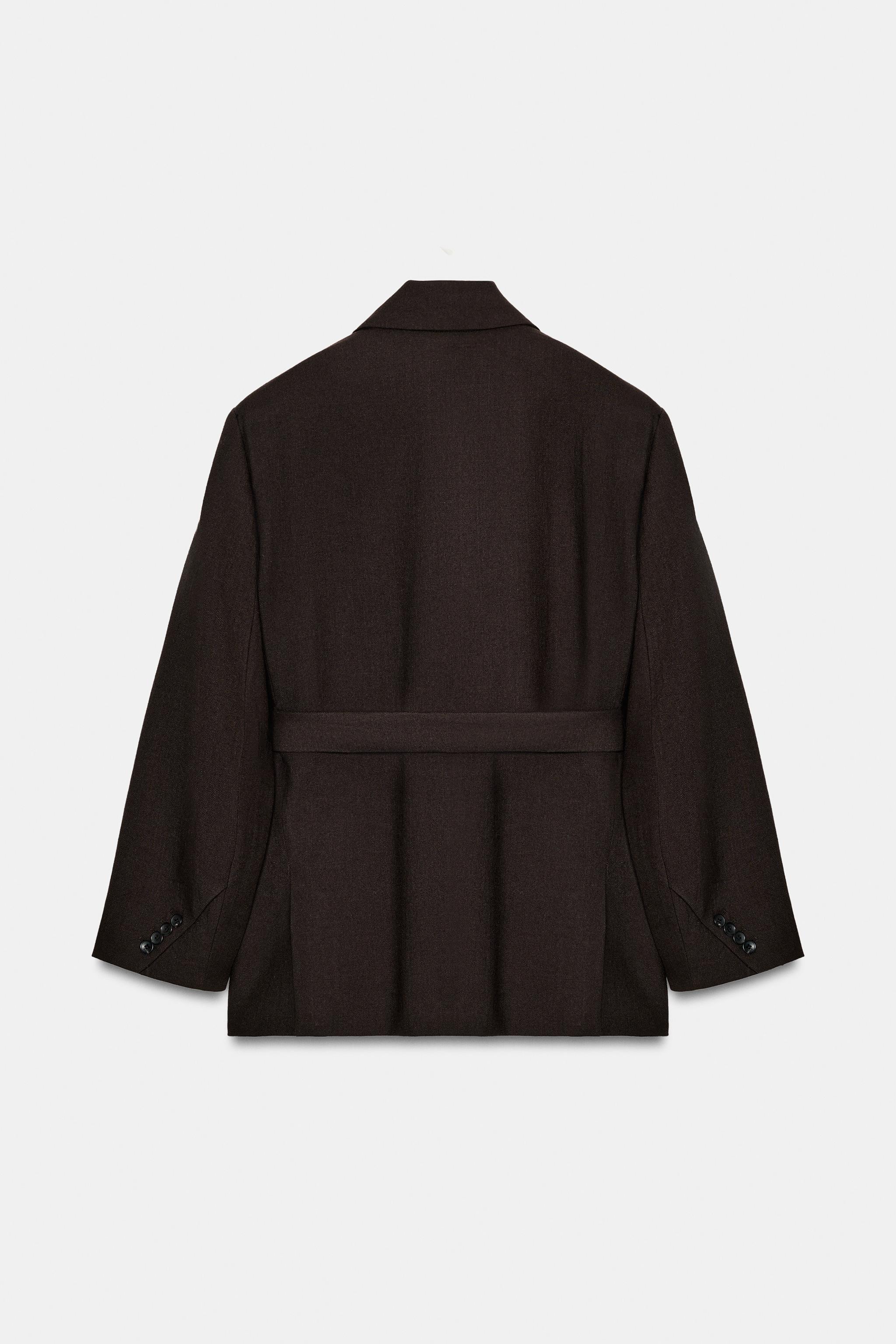 100% WOOL BELT BLAZER ZW COLLECTION LIMITED EDITION